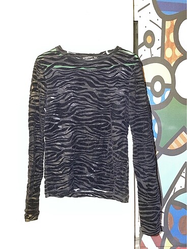transparan zebra bluz
