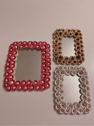 Polyester dekoratif duvar aynaları 3lü set-74