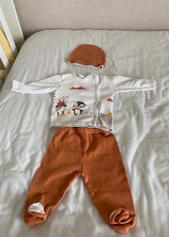 Bebek Erkek Örme Kahverengi 3'lü Takım