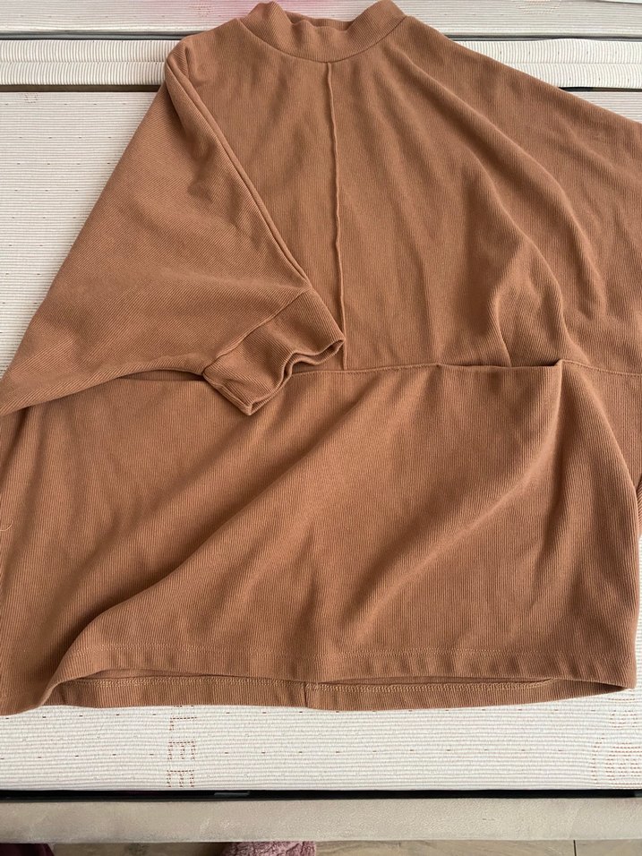 Kısa Kollu Bej Hamile Tişörtü - Görsel 4