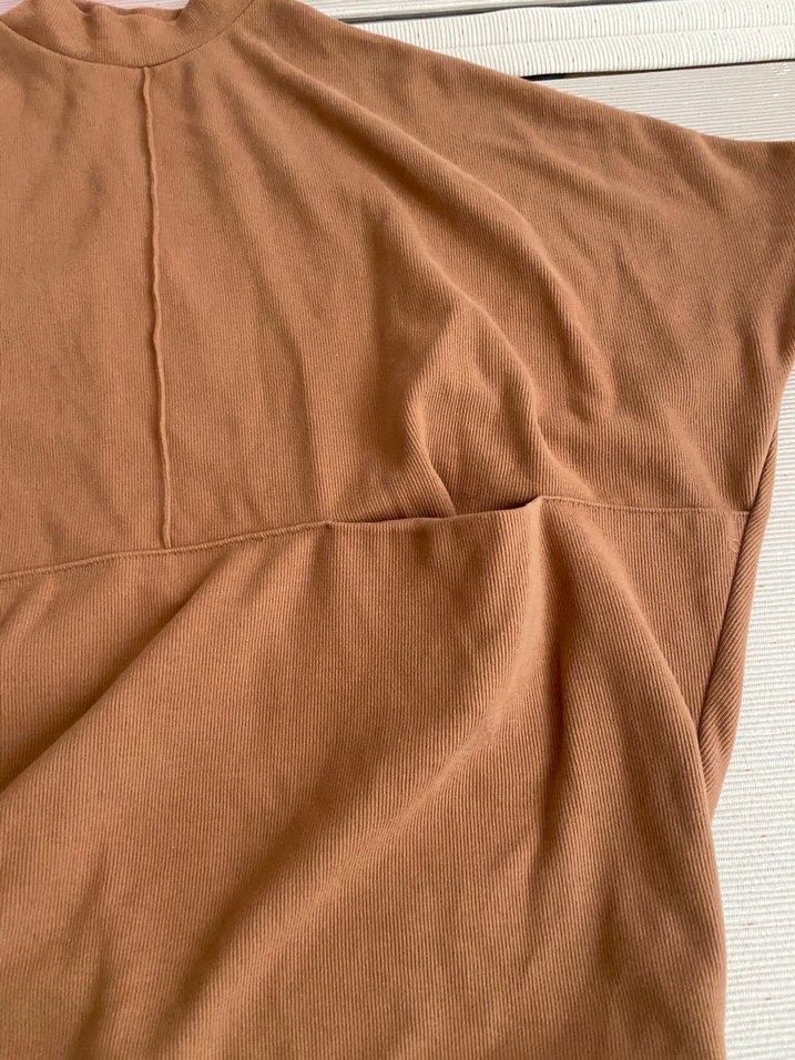 Kısa Kollu Bej Hamile Tişörtü - Görsel 2