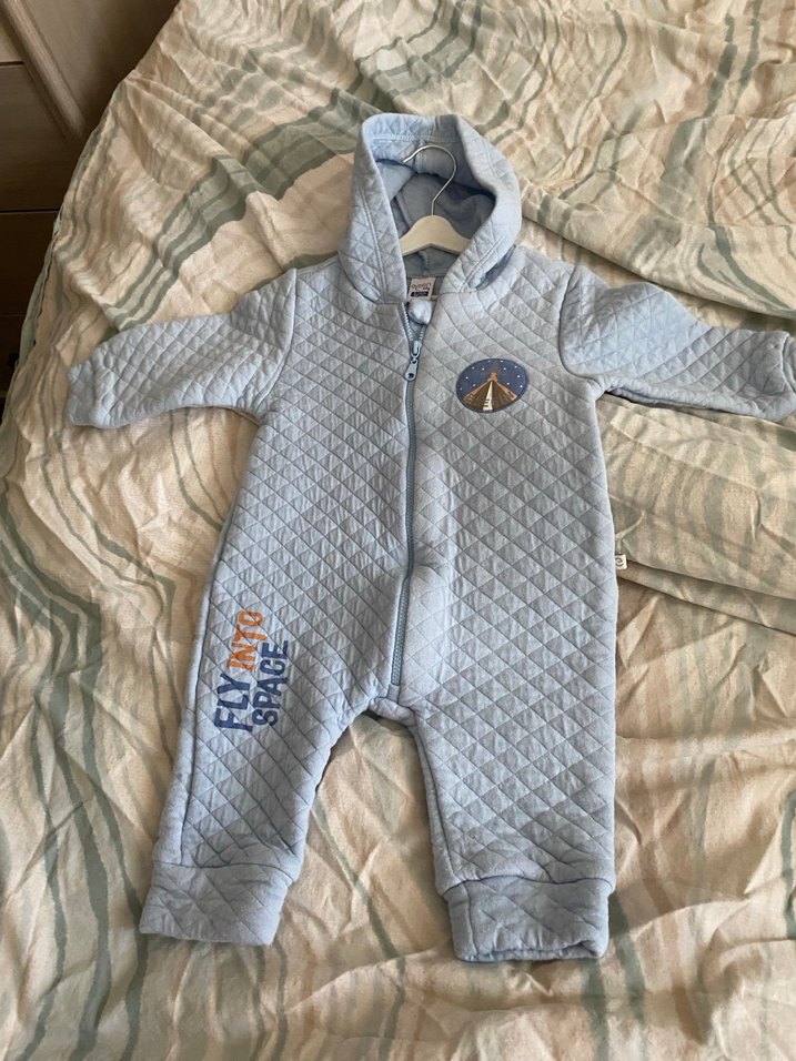 Açık mavi Fermuarlı Bebek Tulumu - Görsel 2