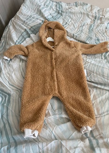Kahverengi Peluş Bebek Tulumu - Görsel 2