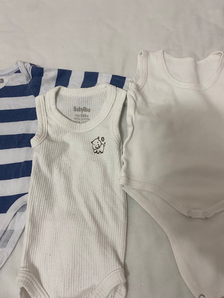Beyaz Uzun Kollu Bebek Body 3 adet - Görsel 3