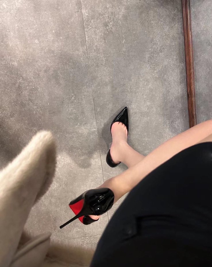 Kadın Parlak Siyah Stiletto Topuklu Ayakkabı - Görsel 2