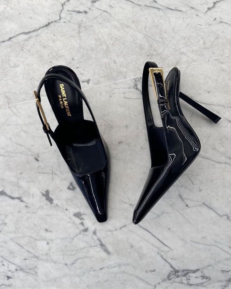 Siyah Yılan Desenli Tokalı Stiletto - Görsel 2