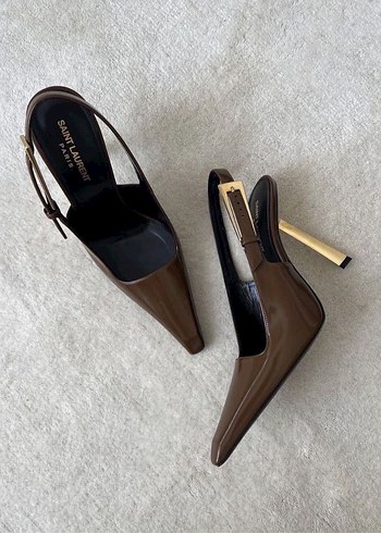 Kahverengi Tokalı Stiletto Kadın Topuklu Ayakkabı - Görsel 2