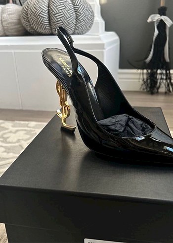 Siyah Parlak Tokalı Stiletto Topuklu Ayakkabı - Görsel 2