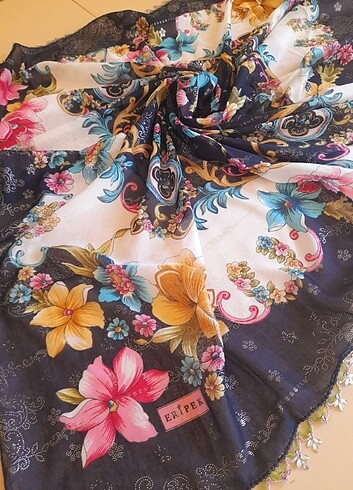 Zara Zara oyalı ipek yazma/tülbent 