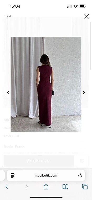 Diğer Maxi Boy Bordo Elbise