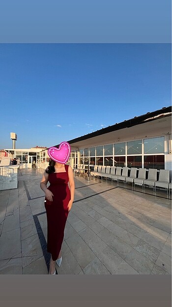 xl Beden Maxi Boy Bordo Elbise
