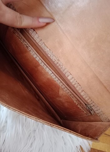 Yılan deri çanta clutch  - Görsel 2