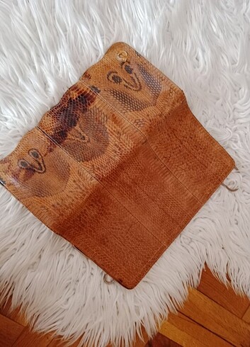 Yılan deri çanta clutch  - Görsel 5