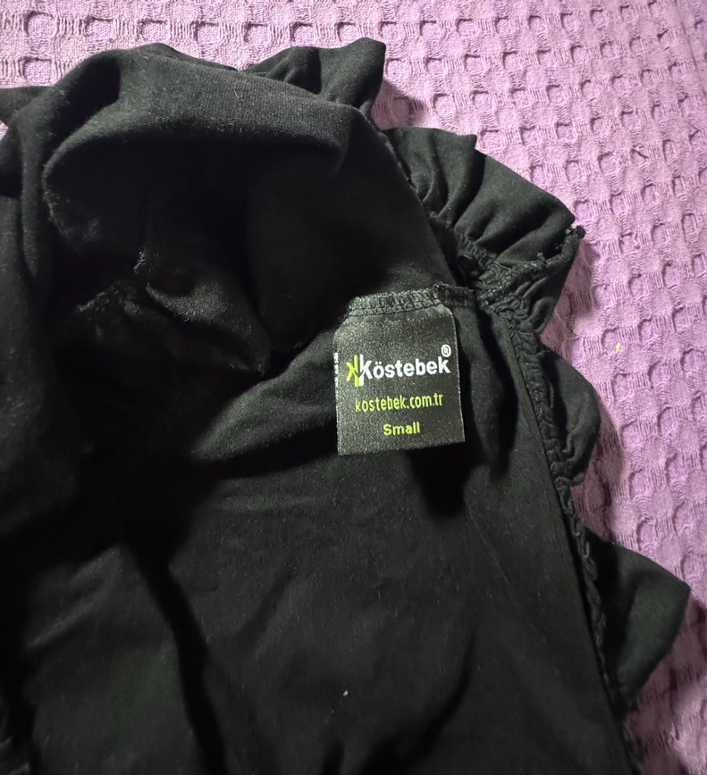 Kızlar için Siyah Straplez Fırfırlı askılı body - Görsel 2