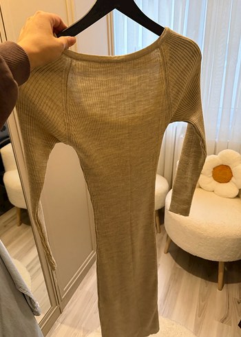 Uzun Kollu Triko Elbise - Görsel 3