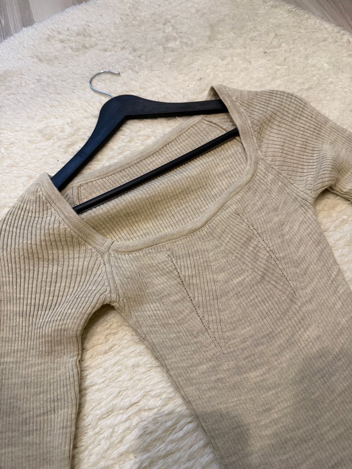 Uzun Kollu Triko Elbise - Görsel 2