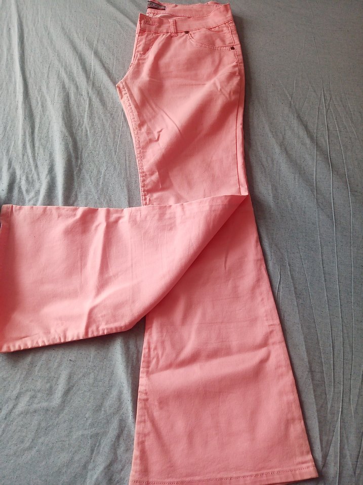 Pembe Midi Kumaş Kadın Pantolon - Görsel 2