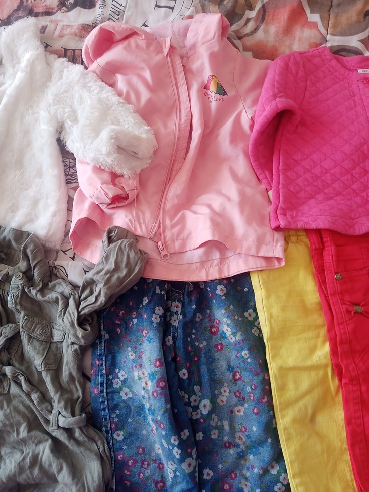 Pembe Düğmeli Bebek Kız Takımı - Görsel 2