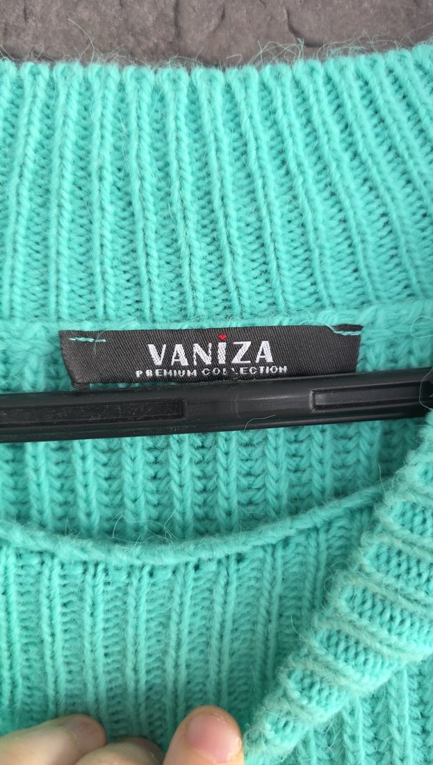 Turkuaz Uzun Kollu Boğazlı Kadın Triko - Görsel 3