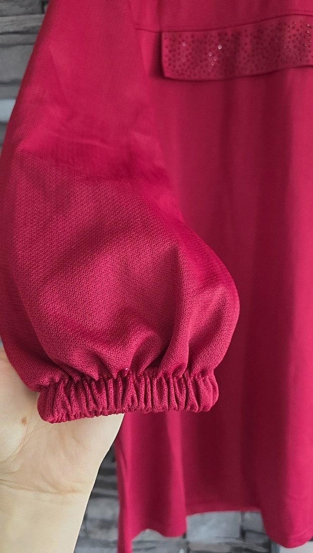 Bordo Uzun Kollu Tunik - Görsel 2