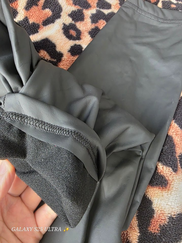 deri görünümlü tayt - Görsel 3