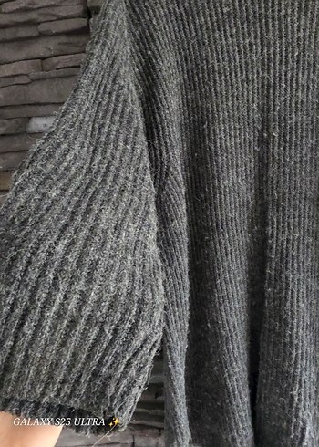 Gri Triko Boğazlı Kadın Kazak - Görsel 3