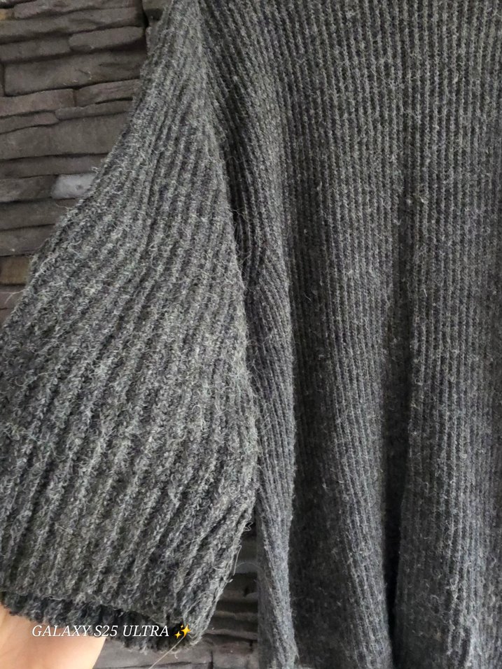 Gri Triko Boğazlı Kadın Kazak - Görsel 3