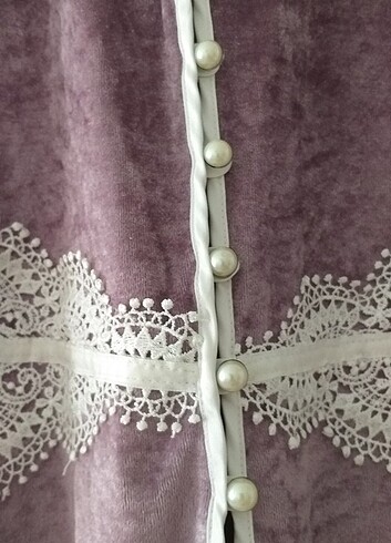 Kadife dantel dataylı sabahlık  - Görsel 2