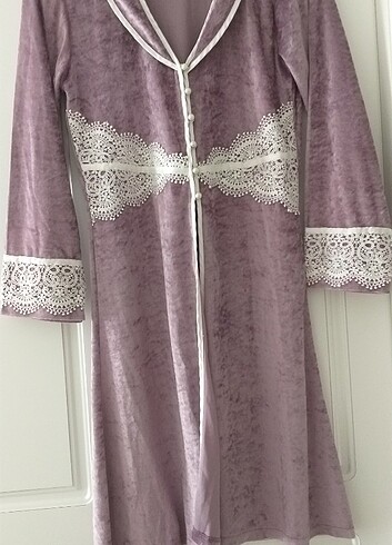 Kadife dantel dataylı sabahlık  - Görsel 3