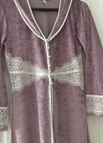 Kadife dantel dataylı sabahlık  - Görsel 4
