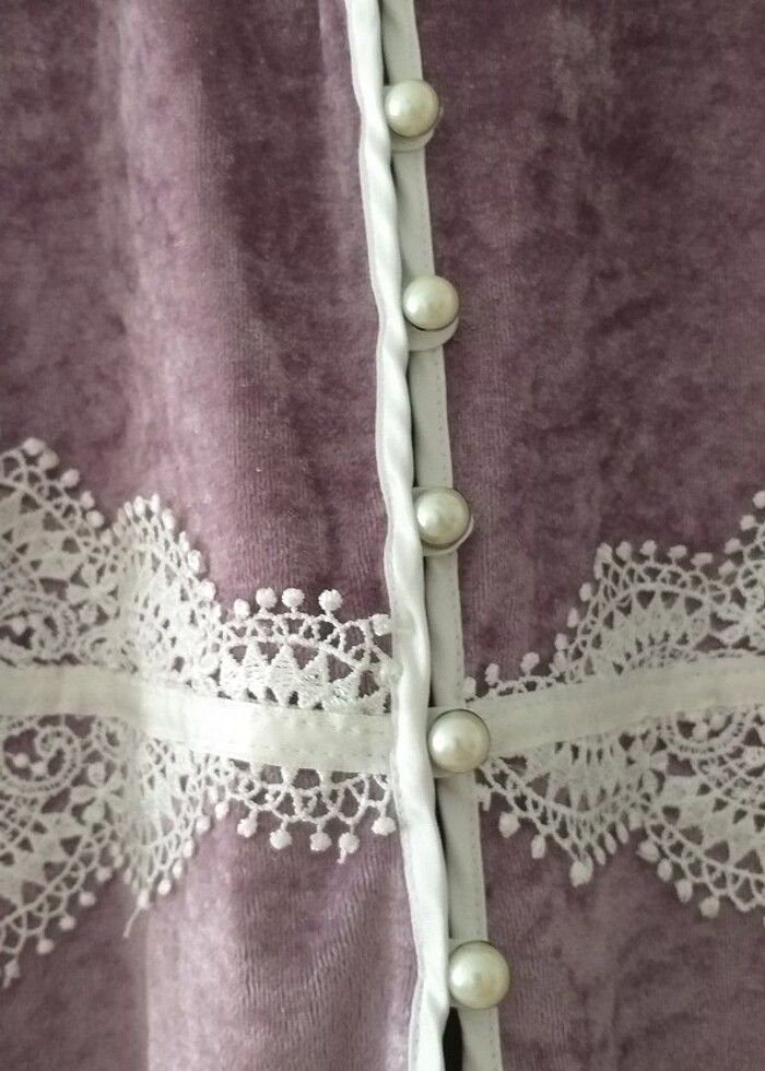 Kadife dantel dataylı sabahlık  - Görsel 2