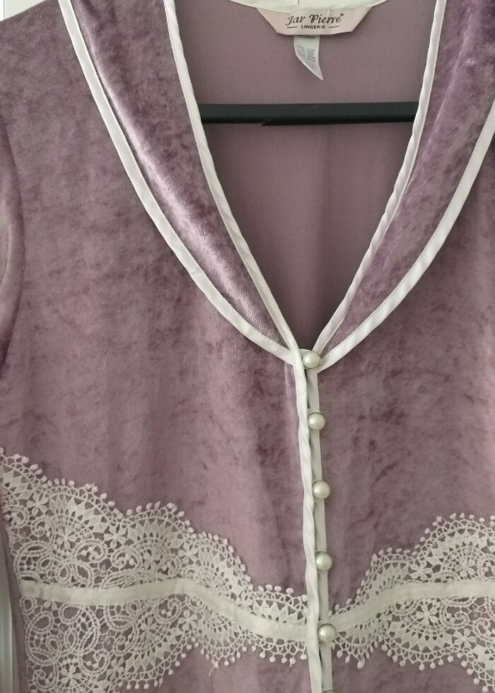 Kadife dantel dataylı sabahlık  - Görsel 5