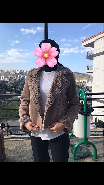 Camel renk kürklü mont