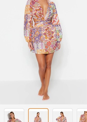 Bohem Tarzda Uzun Renkli Kadın elbise - Görsel 5