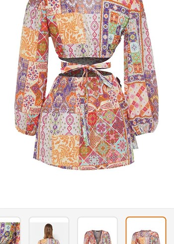 Bohem Tarzda Uzun Renkli Kadın elbise - Görsel 8