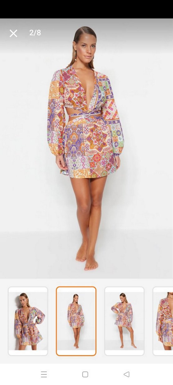 Bohem Tarzda Uzun Renkli Kadın elbise - Görsel 5