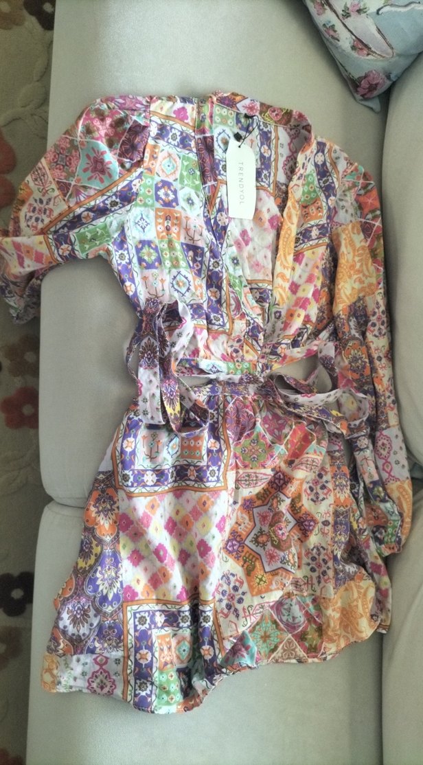 Bohem Tarzda Uzun Renkli Kadın elbise - Görsel 3