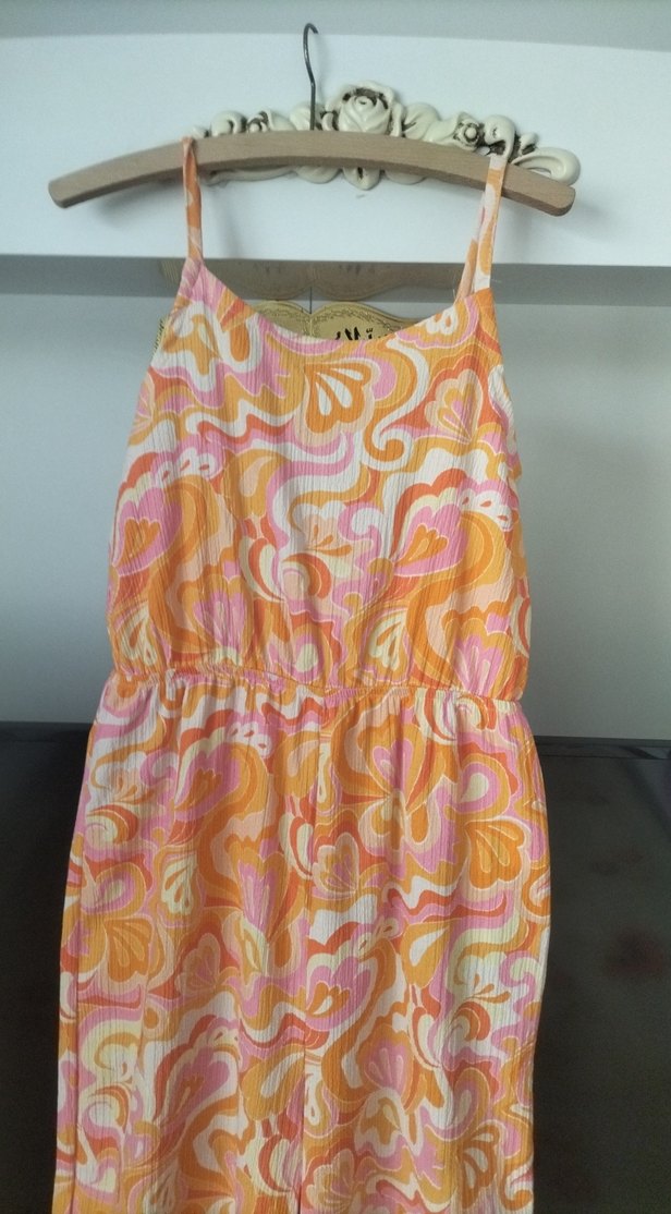 Pembe Pastel Desenli Bohem Uzun Tulum - Görsel 2