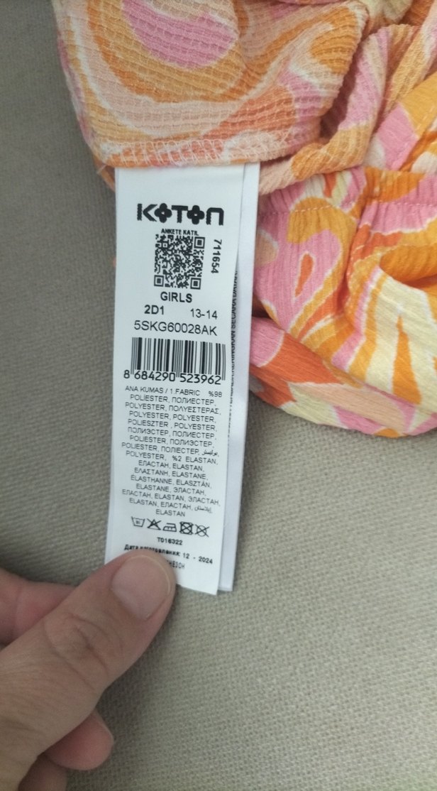 Pembe Pastel Desenli Bohem Uzun Tulum - Görsel 5