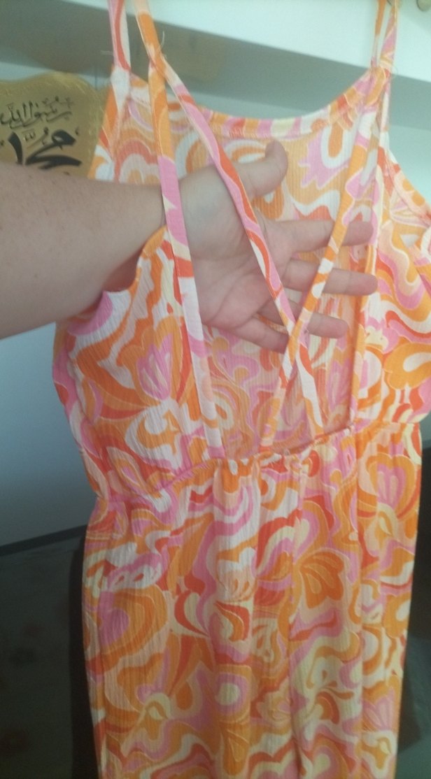 Pembe Pastel Desenli Bohem Uzun Tulum - Görsel 3