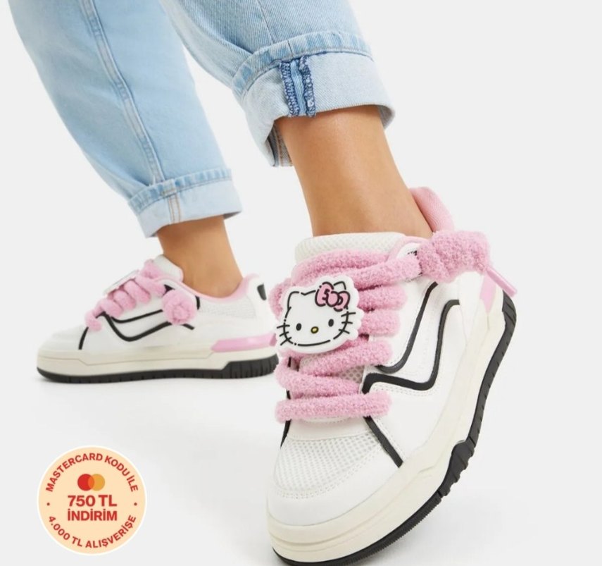 Bershka Hello Kitty Mania Pembe Spor Ayakkabı - Görsel 3