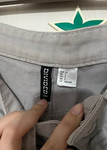 Gri Bol Kesim  Kadın Kot Pantolon - Görsel 2