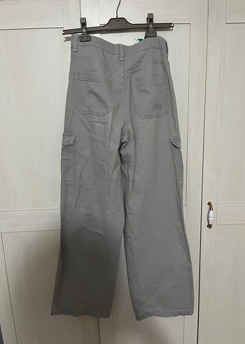 Gri Bol Kesim  Kadın Kot Pantolon - Görsel 3