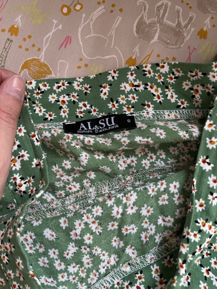 Volan Detaylı Yeşil Mini Etek - Görsel 4