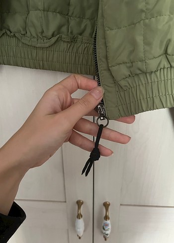Yeşil Fermuarlı Kısa bershka mont - Görsel 6