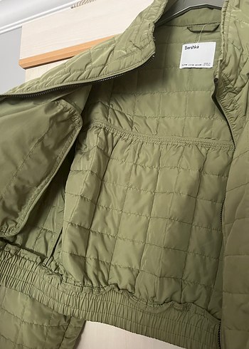 Yeşil Fermuarlı Kısa bershka mont - Görsel 5