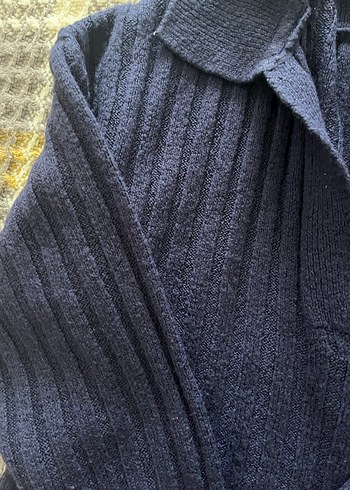 Kadın Lacivert V Yaka Örgü Kazak - Görsel 6