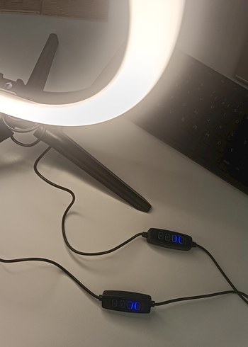 USB Kablolu Beyaz Işıklı Tripodlu Selfie Halkası - Görsel 9