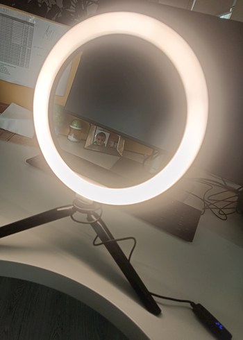 USB Kablolu Beyaz Işıklı Tripodlu Selfie Halkası - Görsel 3