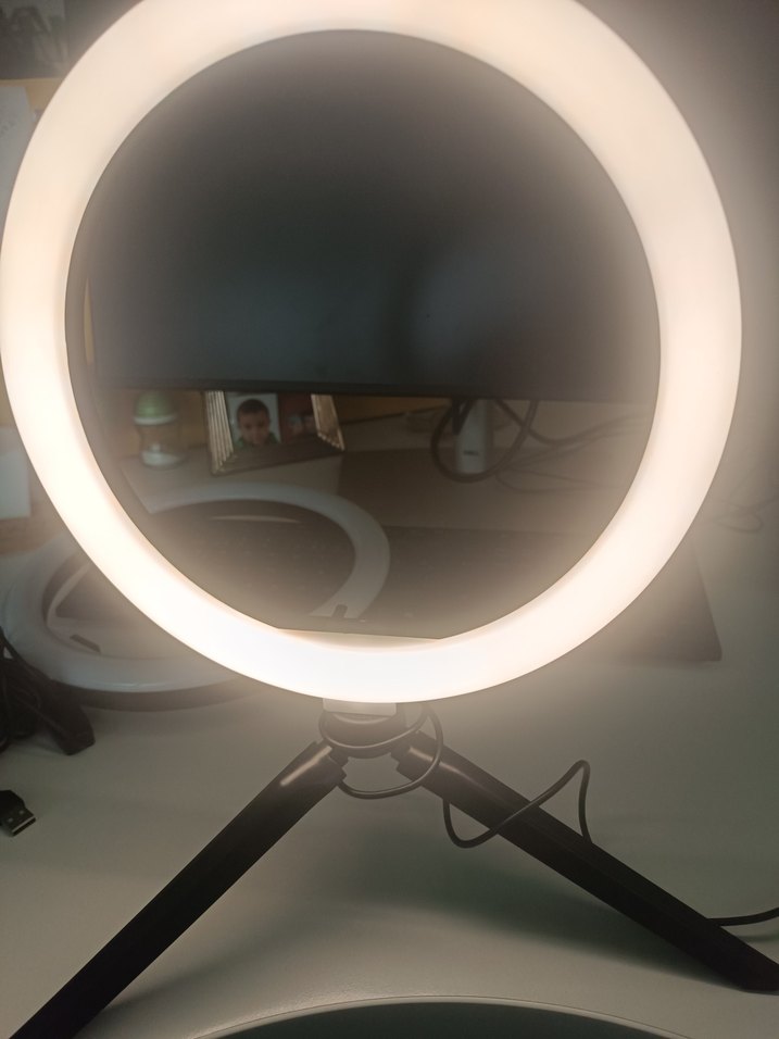 USB Kablolu Beyaz Işıklı Tripodlu Selfie Halkası - Görsel 4